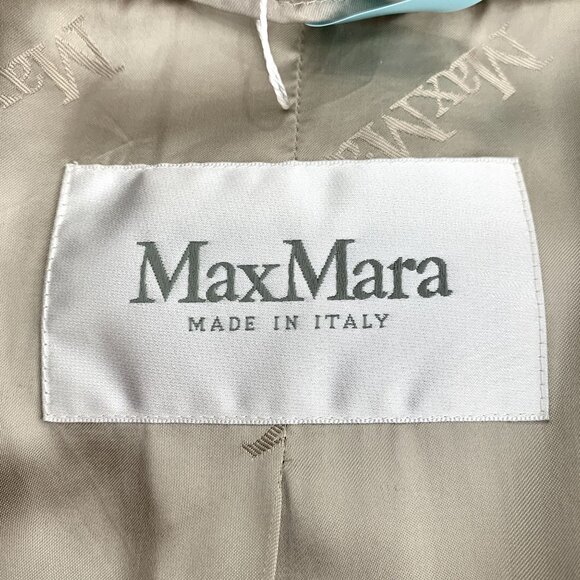 Max Mara Womens Beige Teddy Double-Breasted Wool & Alpaca Long Coat Size M - Picture 6 of 8